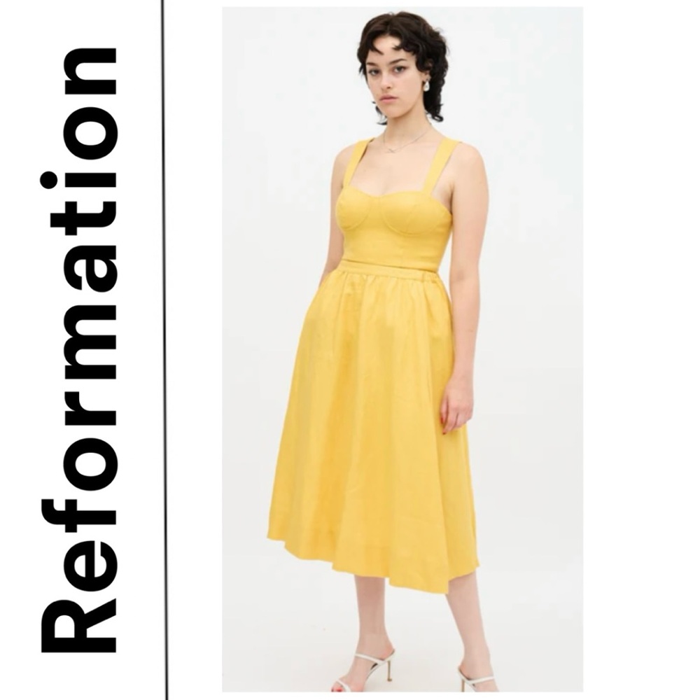 NEW Reformation Misty Linen skirt